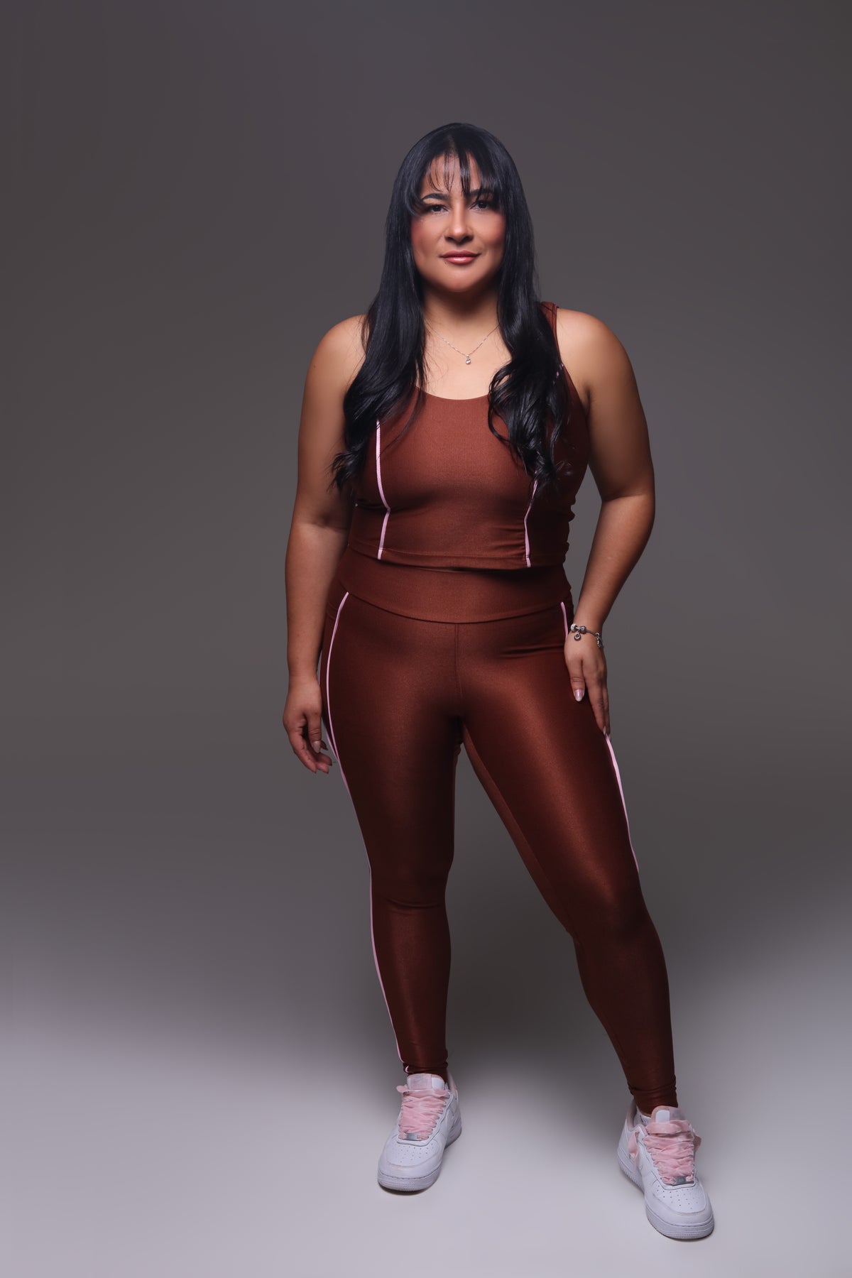 Calça Suzy Fitness Canelada com Bolso e Recorte Coração